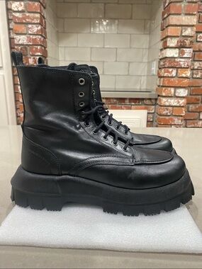 topshop leather platform boots euro 41 womens 10.5 made in spain
